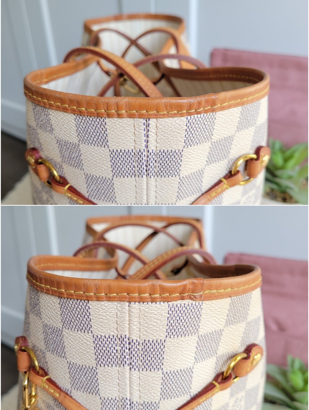 💕BEAUTIFUL Louis Vuitton Tote Bag Neverfull MM Damier AZUR - Microchipped - Picture 8 of 17